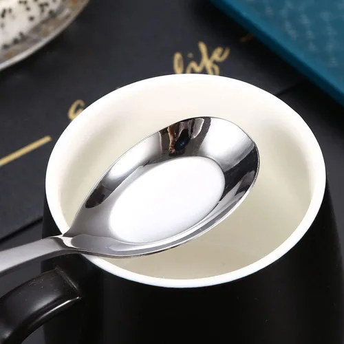Miniatura 3 de 5 cucharas de sopa y postre de acero inoxidable con acabado espejo para sopa, arroz, té, leche, café y helado (dorado)