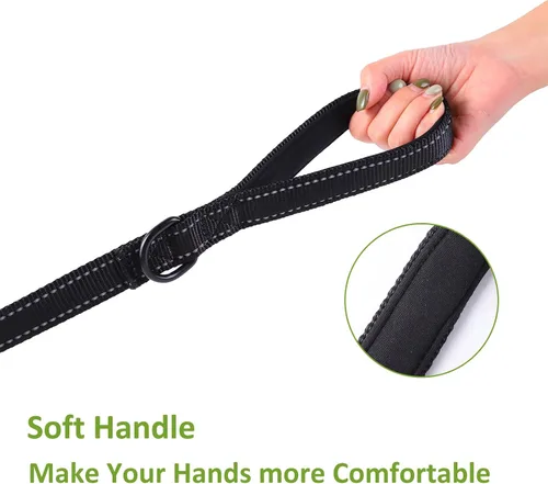 Miniatura 9 de ECO-CLEAN Correa reflectante de entrenamiento para perros de 6 pies, absorción de golpes, correa de perro retráctil fuerte para perros medianos