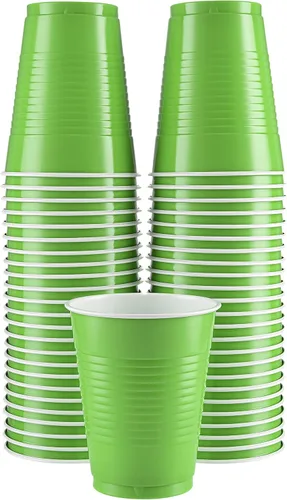 Miniatura 15 de Amcrate Vasos desechables, vasos de plástico negros de 18 onzas, fuertes y resistentes para bodas, Navidad, Halloween, paquete de 50