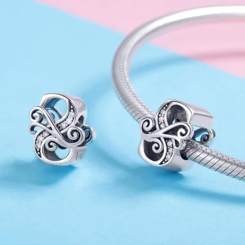 Miniatura 73 de BETTY&SARAH dije de plata esterlina 925 con forma de letra, para pulseras Pandora, letra del alfabeto, joya, regalo para mujer
