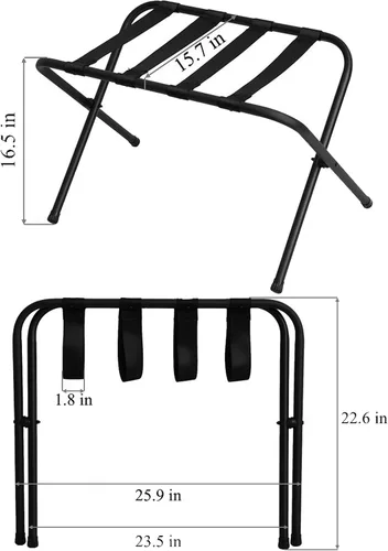 Miniatura 4 de Mabel Home Portaequipajes plegable de metal negro