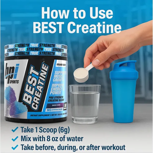 Miniatura 6 de BPI Sports Best Creatine - Polvo de monohidrato de creatina para hombres y mujeres, sal del Himalaya - Fuerza, bombeo, resistencia, crecimiento