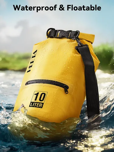 Miniatura 3 de HEETA - Bolsa impermeable con bolsillo frontal con cremallera para mujeres y hombres, 5 L/10 L/20 L/30 L/40 L, mochila de almacenamiento seca