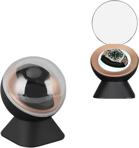 Miniatura 2 de TOPINCN Watch Winding Box, Flexible Cushion Design ABS Silent Motor Automatic Double Watch Winder for Men Bedroom High End (Black)