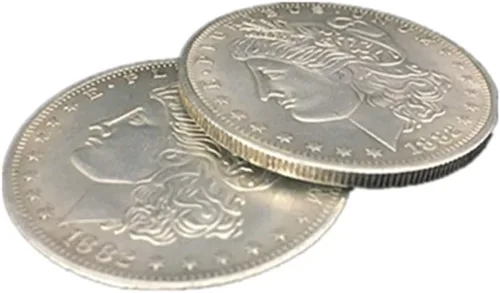 Miniatura 2 de blue-ther Monedas de mago de dólar Morgan de doble cara, accesorios mágicos de primer plano, ilusiones mágicas, accesorios de truco de monedas que
