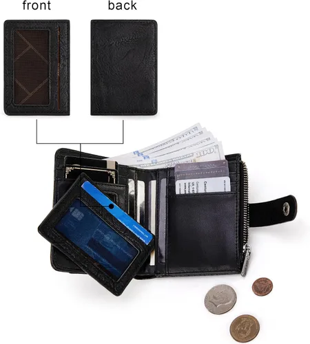 Miniatura 3 de Montana West X Wrangler billetera para mujer, billetera pequeña de dos caras para mujer, billetera para mujeres, billetera para tarjetas de crédito