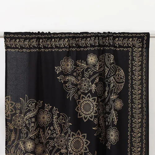 Miniatura 4 de Popular Handicrafts India Hippie Mandala Bohemia Hermoso Bosquejo Cortina Cortina Dormitorio Sala Balcón Cenefa Paneles Negro Oro