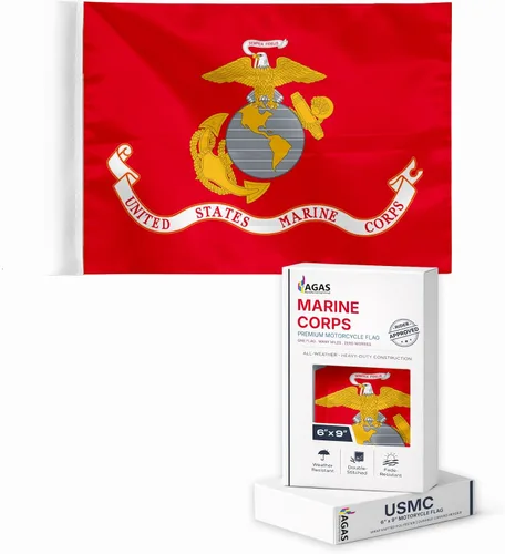 Miniatura 16 de AGAS - Bandera militar de motocicleta de la Marina de los Estados Unidos de 6 x 9 pulgadas, impresa de doble cara en poliéster de punto duradero
