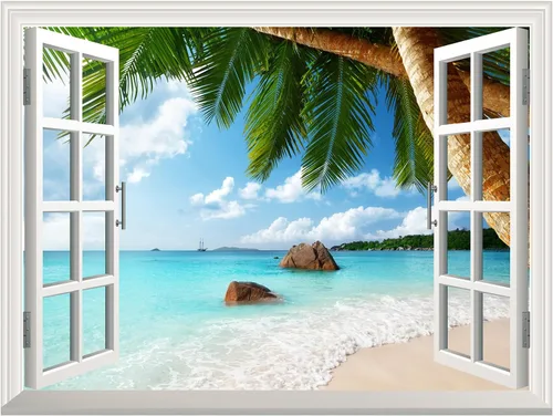 Miniatura 2 de Wall26 - Adhesivo decorativo para pared, diseño desmontable de flores silvestres primaverales Playa Anse Lazio