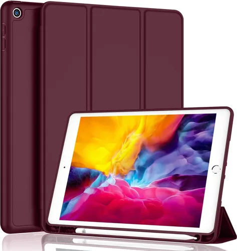 Miniatura 29 de iMieet Funda para iPad 9.7 (modelo 2018/2017, 6ª/5ª generación), funda inteligente con soporte para lápiz y parte trasera de silicona suave de piel