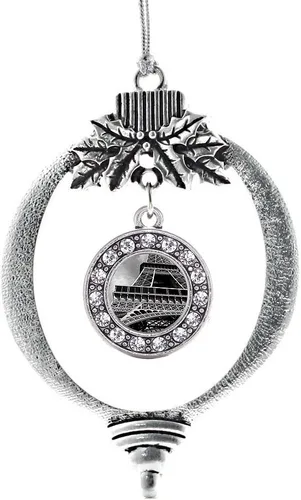 Miniatura 98 de Inspired Silver - Bonita bandera estadounidense - Adorno de Navidad plateado - Adorno de árbol de Navidad con dije circular con circonita cúbica