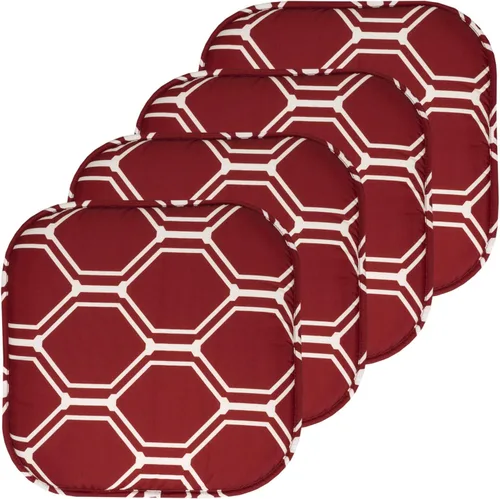 Miniatura 120 de Sweet Home Collection Cojines de espuma viscoelástica para silla, antideslizantes, diseño de panal de abeja, 16 x 16 pulgadas, paquete de 2