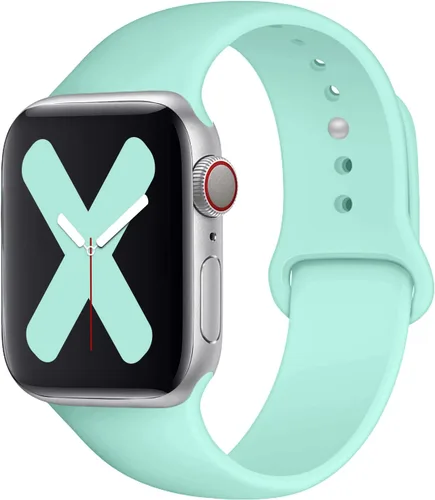Miniatura 16 de Saucyi Compatible con Apple Watch Band 1.614 in 1.575 in 1.496 in 1.929 in 1.772 in 1.732 in 1.654 in, correa deportiva de silicona suave con cierre