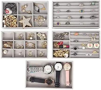 Miniatura 3 de Cq acrylic Organizador de joyas con 5 cajones caja de joyería de acrílico transparente regalo para mujeres hombres niños y niñas apilable