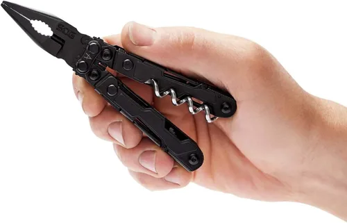 Miniatura 6 de SOG PowerLitre - Mini herramienta multiusos con 19 herramientas ligeras, herramienta compacta de 5 pulgadas de largo con cuchillo, destornillador