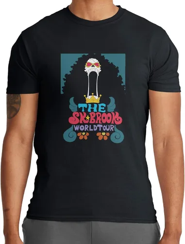 Ripple Junction One Piece - Camiseta de manga corta para hombre Brook Soul King of The Straw Hat Pirates World Tour con licencia oficial