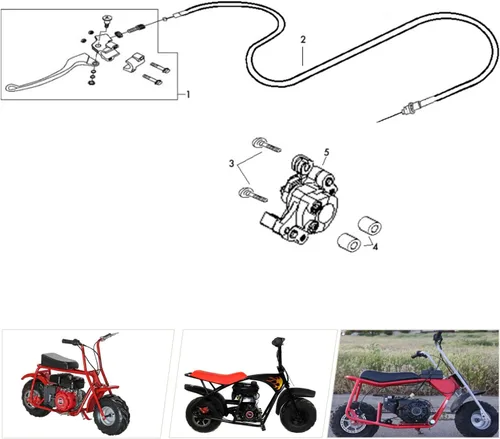 Miniatura 4 de YOXUFA 155cm 61" Cable de Freno para Mini Moto para Baja Doodle Bug DB30 Coleman CT100U CC100X Motovox MBX10 MBX11 Blitz Dirt Bug Monster Moto Mega