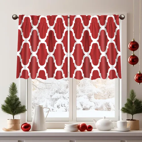 Miniatura 12 de Melodieux - Cortinas de bolsillo de moda marroquí para cocina, cafetería o baño, pequeñas ventanas