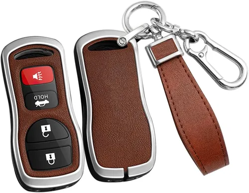 Miniatura 14 de ontto Funda de cuero para llavero Infiniti FX35 FX45 QX4 Smart Remote Metal para Nissan Armada Frontier Murano NV1500 Pathfinder Titan 2002