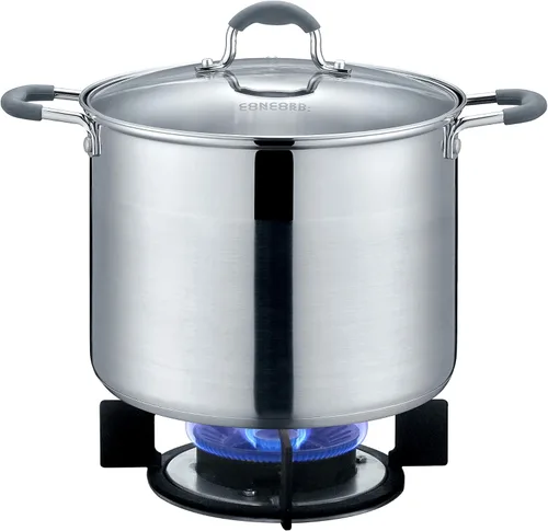 CONCORD Olla de acero inoxidable con tapa de vidrio (compatible con inducción) ((2.5 QT)