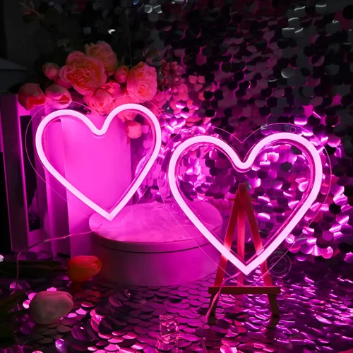 Miniatura 14 de Britrio - Letrero de luz de neón LED para colgar en la pared de dormitorio, sala de estar, habitación de los niños, decoración del hogar, luz Rosado