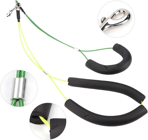Miniatura 2 de Oumefar Correa ajustable de aseo para mascotas sin sentar Haunch Holder Restricción Lavado Gargantilla Perros Gatos Aseo Mesa Brazo (Amarillo+Verde)
