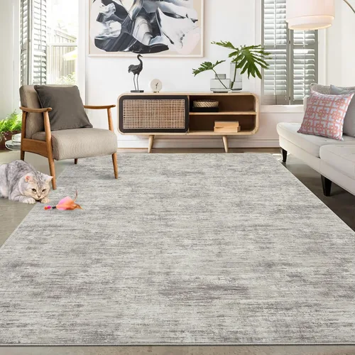 Miniatura 54 de RUGSREAL - Tapete pequeño de 2x3 con base de goma, resistente a las manchas, moderno, color liso, contemporáneo lavable, para la entrada, sala