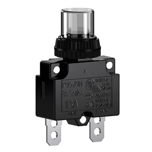 Miniatura 17 de Disyuntores de 3 Amperios Protector de Interruptor de Sobrecarga Térmica Serie 88 Restablecimiento Manual con Botón Pulsador con Terminales