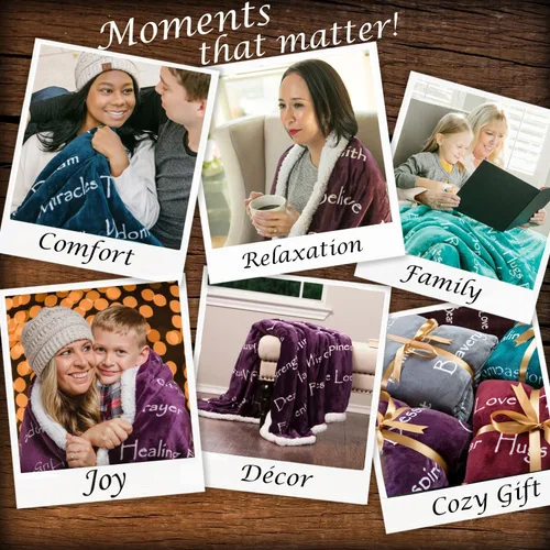 Miniatura 2 de Chanasya Manta de regalo de abrazos cálidos de condolencia de primera calidad, para energía positiva, apoyo al amor, comodidad, manta de regalo