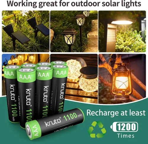 Miniatura 2 de Luces solares AAA 1100 mAh de alta capacidad 1.2 V Ni-MH recargable AAA batería solar para luces solares al aire libre, cadena de luces de batería