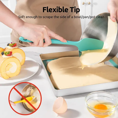 Miniatura 4 de Espátula de silicona resistente a altas temperaturas: U-Taste 315ºC a prueba de calor, de grado alimenticio, de goma, raspador de cocina
