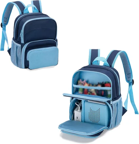 LoDrid Mochila compatible con Tonie Box 2/1, funda de transporte con múltiples bolsillos para auriculares, cargador y accesorios, bolsa de