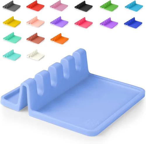 Zulay Kitchen - Reposa utensilios de silicona con bandeja antigoteo para múltiples utensilios de cocina, sin BPA y resistente al calor; soporte para
