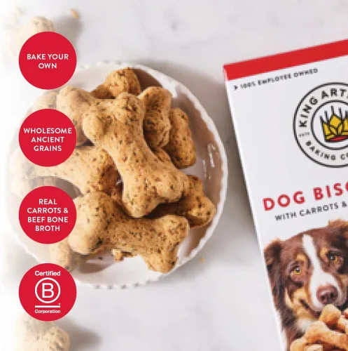 Miniatura 4 de King Arthur Mezcla de galletas para perros, caldo de hueso de res y zanahoria, golosinas caseras para perros, 12 onzas