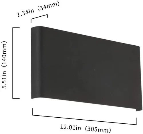 Miniatura 3 de Joosenhouse Lámparas de pared LED negras para pasillo de 10W, apliques de pared modernos arriba y abajo para peldaños junto a la cama, accesorios