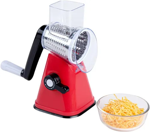 Restaurantware Met Lux - Rallador de queso de 11 x 7 x 6 pulgadas con asa, 1 rallador de queso giratorio de alta resistencia, trituradora de
