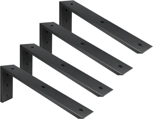 Miniatura 23 de WINKER Soporte para encimera, paquete de 2 unidades resistente de soporte oculto en L para estante de 3/8 pulgadas de grosor, 10 x 6 x 2.5 pulgadas