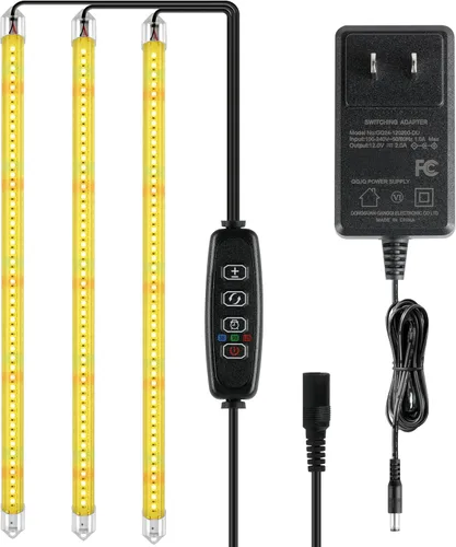 Miniatura 23 de iPower Luz LED de crecimiento con espectro completo para plantas de interior, cuello de cisne ajustable, 5 niveles regulables, 3 modos de Blanco