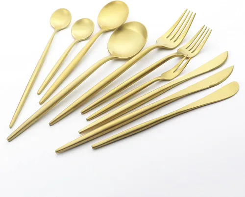 Miniatura 4 de Cuchara de mango largo, agitadores de café dorado mate, cuchara de té helado de 7.87 pulgadas, cucharadita de acero inoxidable 18/10 prémium