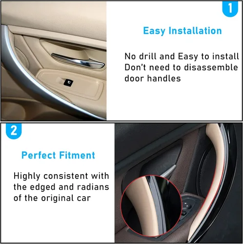 Miniatura 6 de TTCR-II Compatible con BMW Serie 3 F30 4 Series, 2 envolturas de manija de puerta para BMW 325i 328i 330i 335i F30/F31 2012-2018 y 428i 435i F32/F36