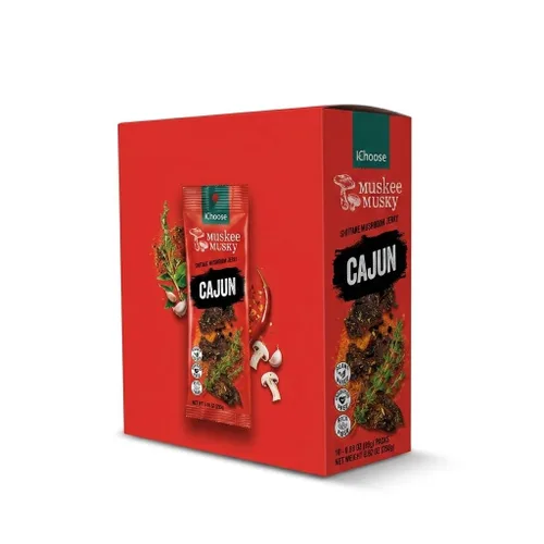Miniatura 7 de IChoose Muskee - Carne seca de hongos almizclada sabor a 5 especias, cecina vegana de hongos shiitake a base de plantas, sin colesterol, rica