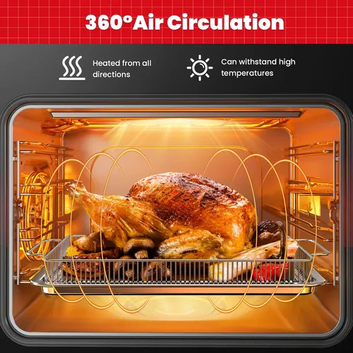 Miniatura 6 de Cesta para freidora de aire para horno, bandeja grande de freidora de aire de 13.9 x 9.7 pulgadas con 50 papeles pergaminos, cesta de freidora