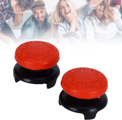 Miniatura 4 de ASHATA 2 unids Thumbstick para textura 3D Pulgar Grip Stick Joystick Thumbstick para PS 5 Controller Rojo