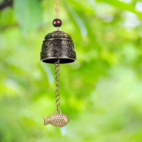 Miniatura 6 de 2 Piezas Campanas Fengshui Campanas de Dragón Vintage Campanillas de Viento Fengshui Buena Suerte Suministros Colgantes para Hogar Jardín Bendición