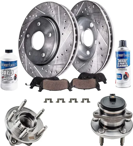 Miniatura 26 de Detroit Axle - Rotores de freno para Ford Mustang 2015, 2016, 2017, 2018, 2019, 2020, 2021, 2022, 2023, repuesto de rotores de freno de disco