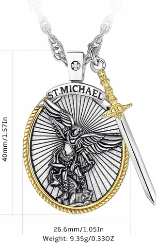 Miniatura 8 de CELESTIA Medallas de plata de ley 925 San MiguelSan CristóbalSan BenitoSan GabrielVirgen MaríaJesúsCaravacaMetatrónSello de los Siete Arcángeles