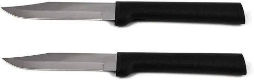 Miniatura 7 de Rada Cuchillo de pelar para todos los días, hoja de acero inoxidable con mango de resina de acero inoxidable negro, 6-3/4 pulgadas