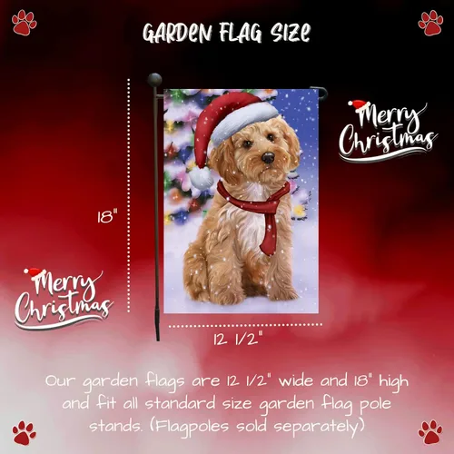 Miniatura 6 de Doggie of the Day Cockapoo - Banderas de jardín para perros – País de las Maravillas de Navidad – Doble cara – Regalo decorativo de primavera
