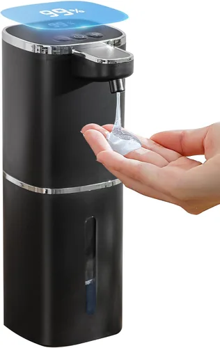 Miniatura 12 de Dispensador automático de jabón espumoso sin contacto, dispensador de jabón de manos inteligente recargable por USB, 9 niveles ajustables, 13.5 Negro