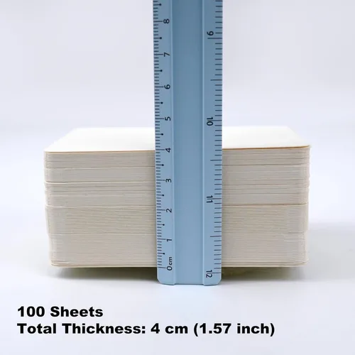 Miniatura 2 de Moriquill 100 hojas de papel para acuarela ATC – 300 g/m², prensado en frío, 2.5"x3.5", sin ácidos, esquinas redondeadas, superficie texturizada